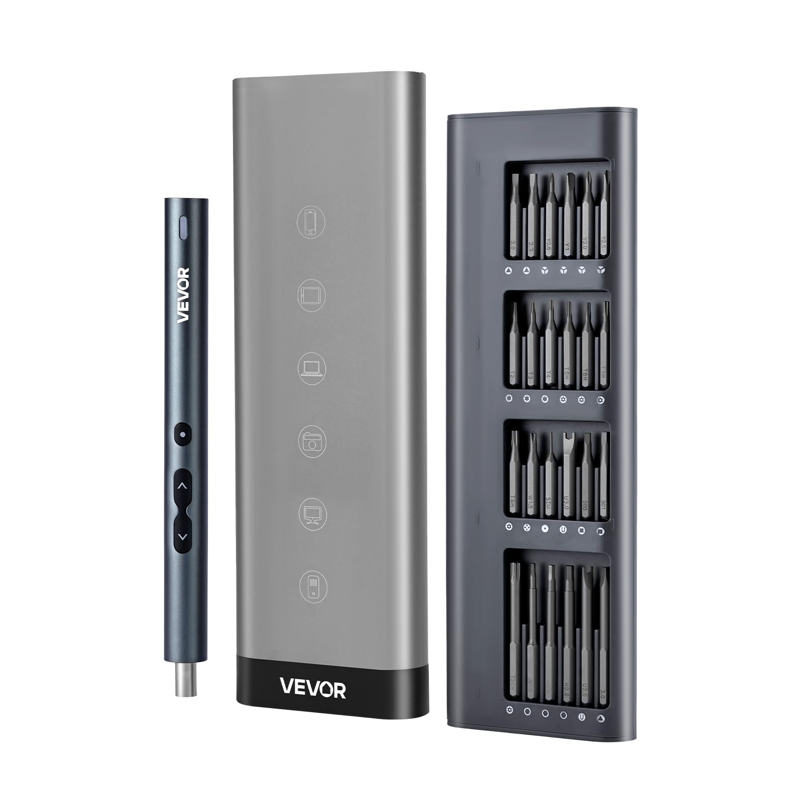 VEVOR 4V Electric Screwdriver Set Mini Precisioni Electric Screwdriver Set 48 Magnetic Bits 5 32 Hex S2 Steel