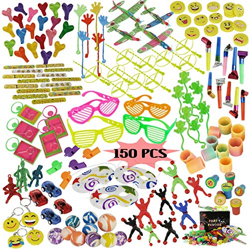 Party Favors for Kids Birthday Party- Bulk Novelty Toys for Girls and Boys - 150 Pc Party Prizes Toy Assortment for Goodie Bags Party Bags and Pinata Prizes