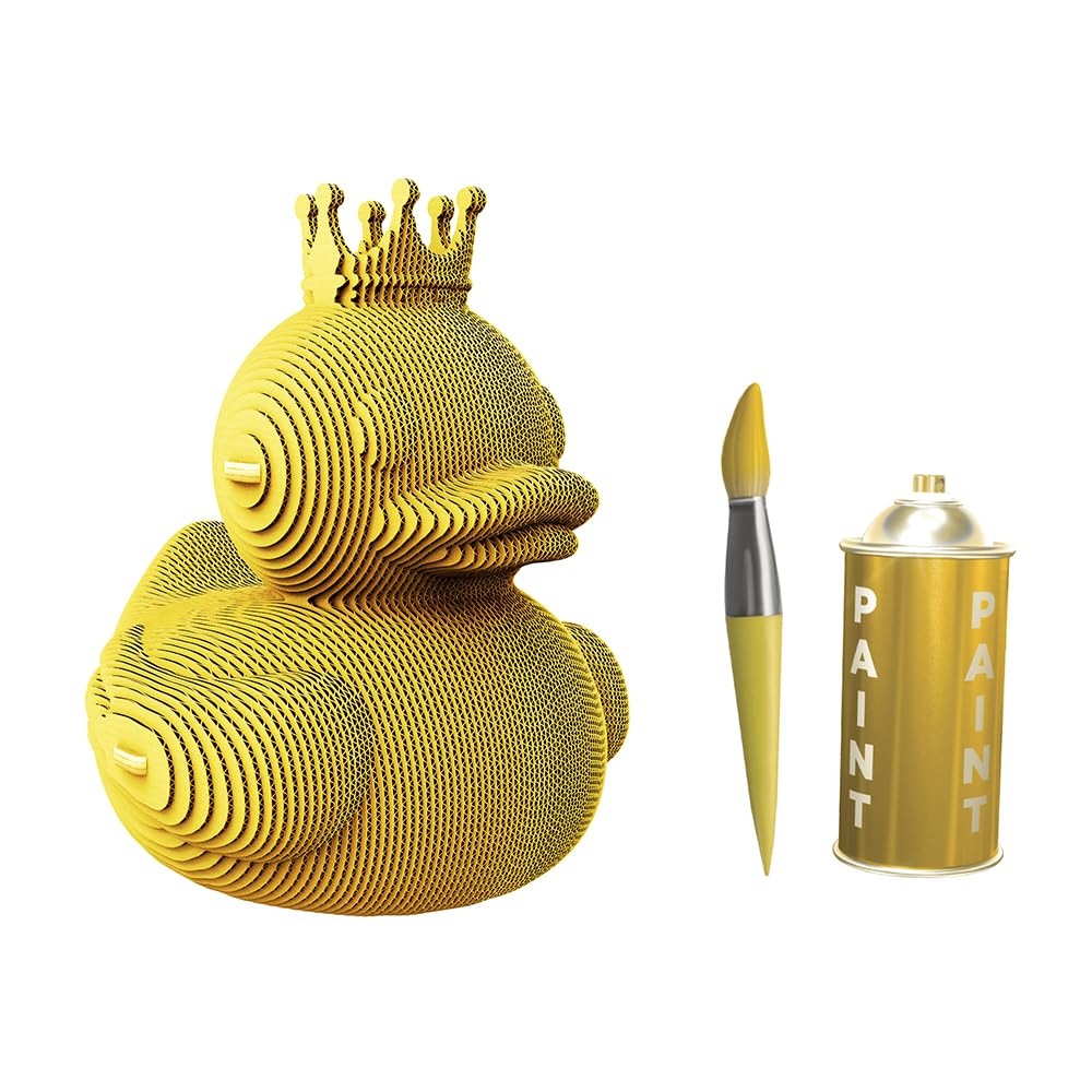 Canard Puzzle 3D en Carton – Maquette à Monter | 104 Pièces, 16 × 15 × 13 cm – Kit Sculpture DIY à Peindre, Matériaux Recyclés, Ados & Adultes, Idée Cadeau Déco