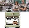 Double Boiler Fully Semi-Automatic Coffee Machine Coffee Maker Espresso Commercial Level Espresso Maker 15 Bar Cone Bali Grinder Beans Cappuccino Latte Commercial Home Espresso Maker 220V Size: