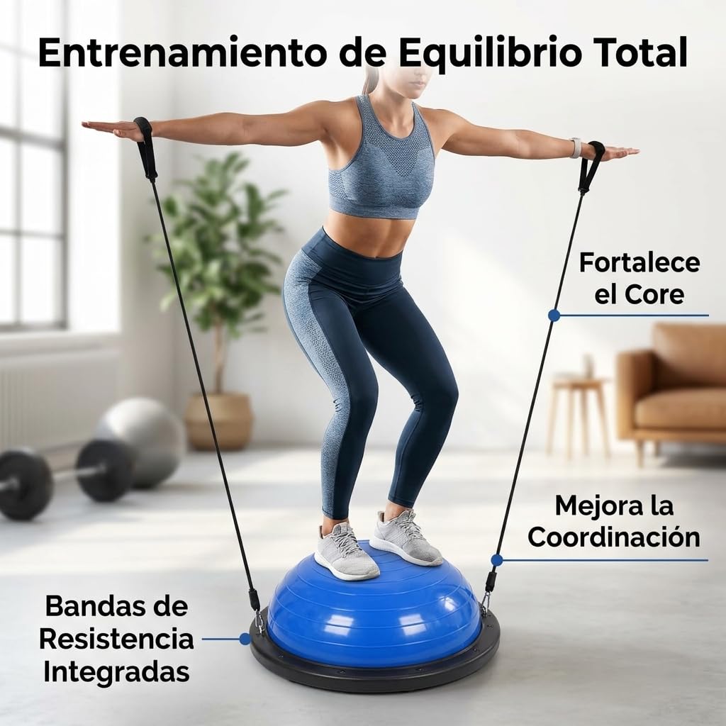 Sharplace Balón Ejercicio para Equilibrio y Core con Material PVC y Base Resistente para Rutinas Flexibilidad y Relajación Muscular en Casa para Mejorar