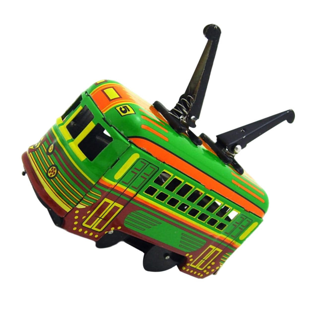 Milisten Vintage Iron Tramcar Wind-up Toy Educational Boys and Girls Toy Safe Mini Tramcar Plaything