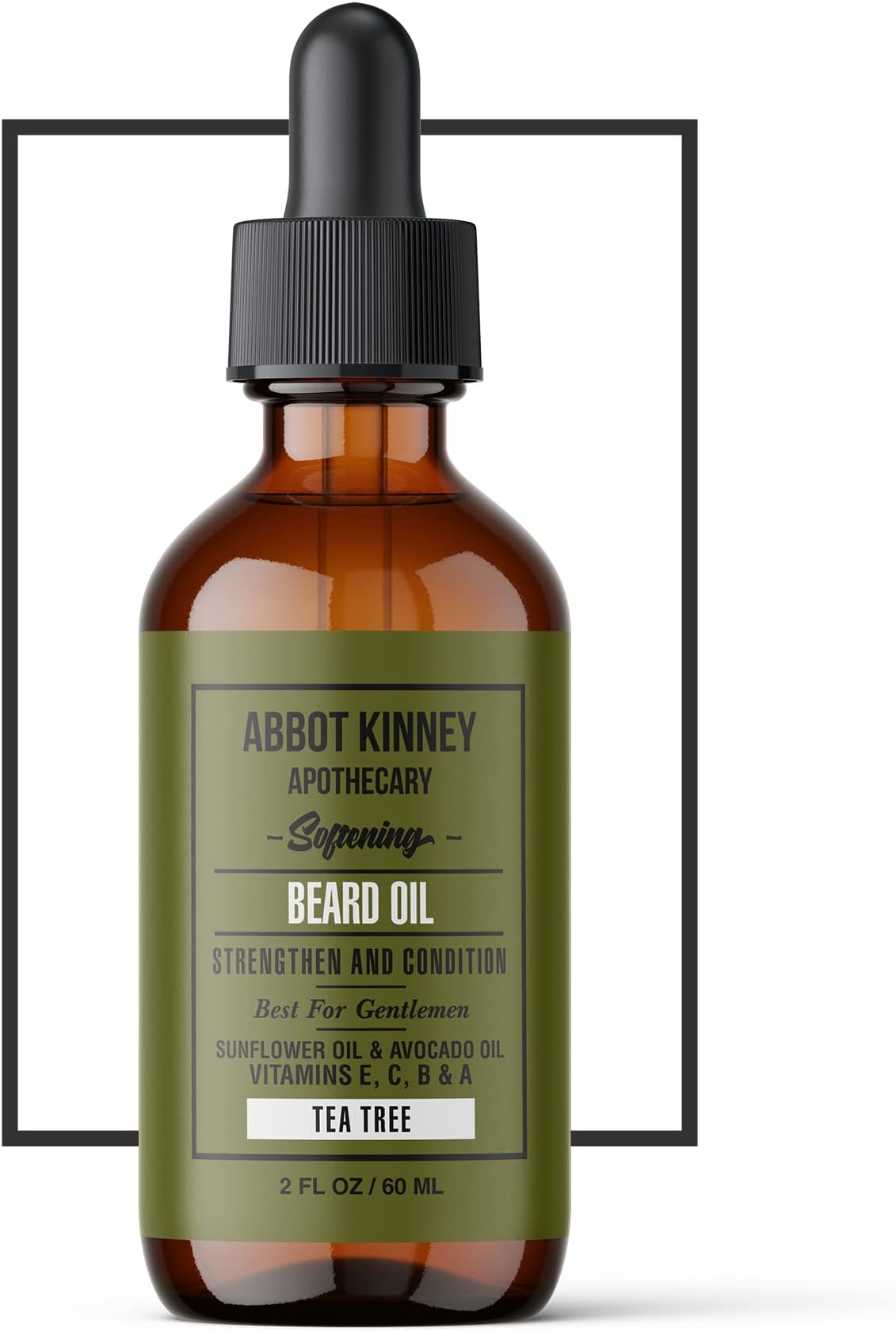 Softening Beard Oil, Strengthens and Conditions Beards, Blend of Natural Oils, 2 oz (Tea Tree)