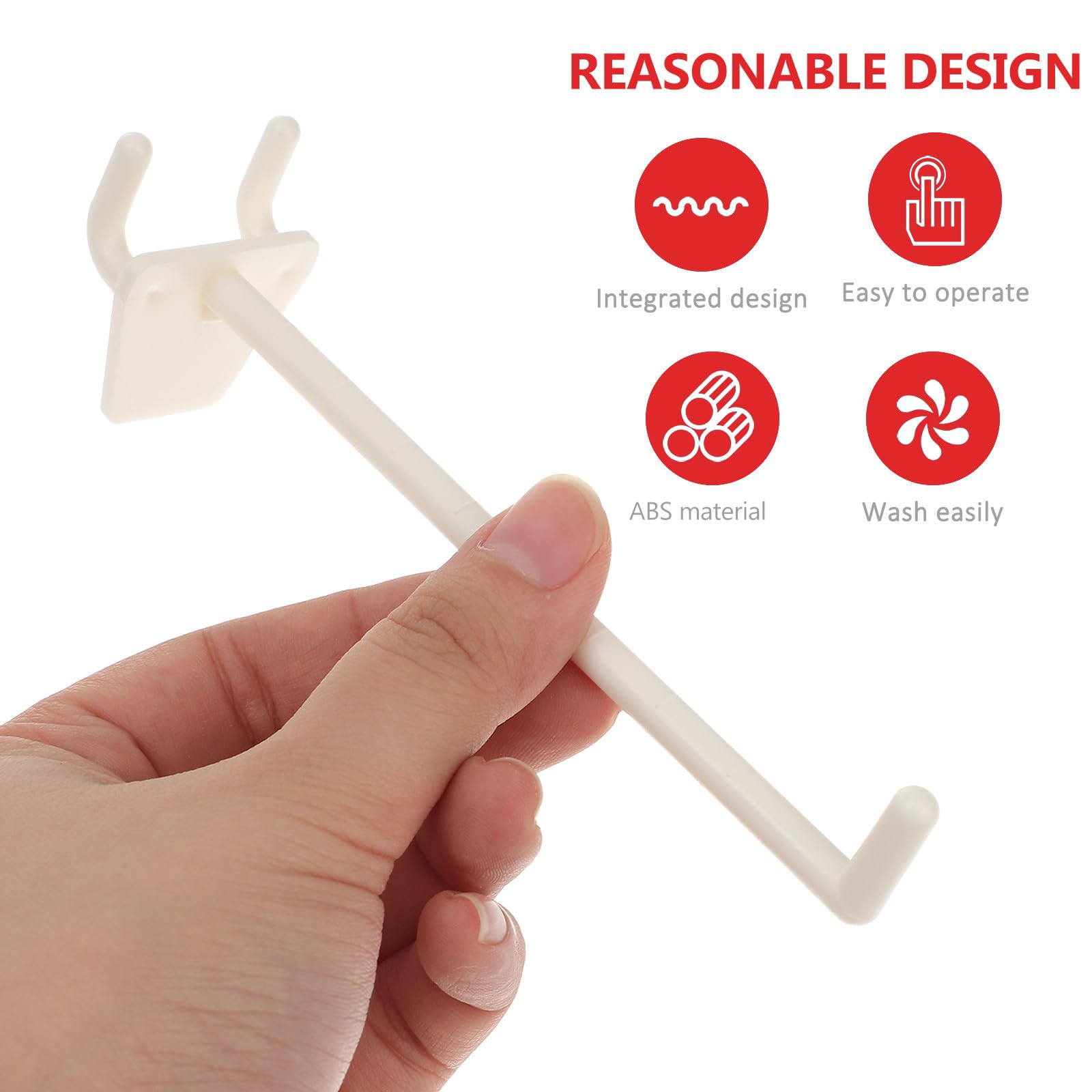 Tofficu 100 Pezzi Ganci per Pannelli Forati in Abs Design per Appendere Attrezzi e Organizzare Pareti in Cucina e Negozi