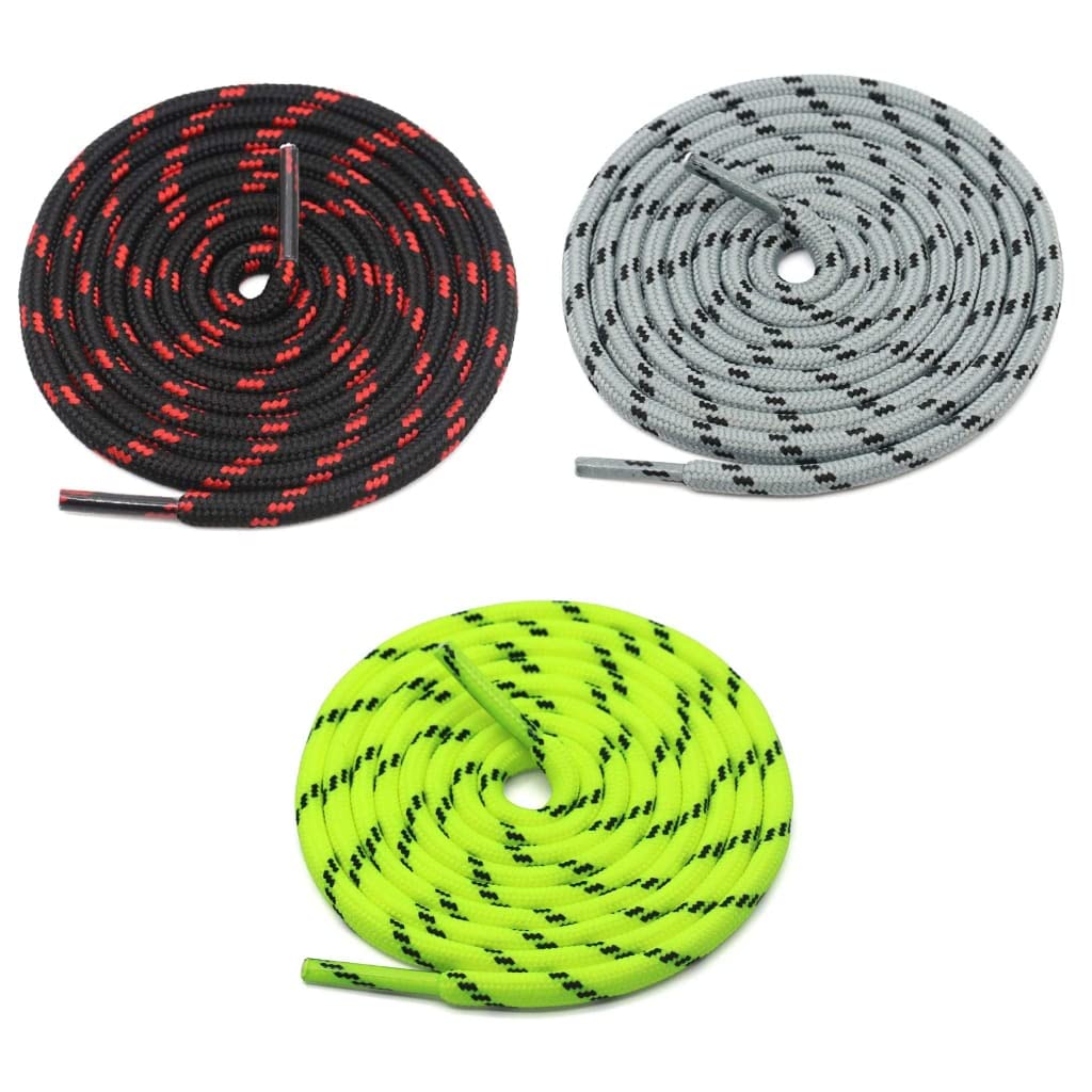 GRAH SANGRAH® 3 Pair (1 Pair Per Single Color) Shoelaces for Hiking Shoes, Walking Sneakers, Climbing, Work Boot, Running, Casual, Sport Shoes (47 Inch / 120 cm, Black Red/Grey Black/Fluorescent) (B09VFD55C5) Amazon Price History, Amazon Price Tracker