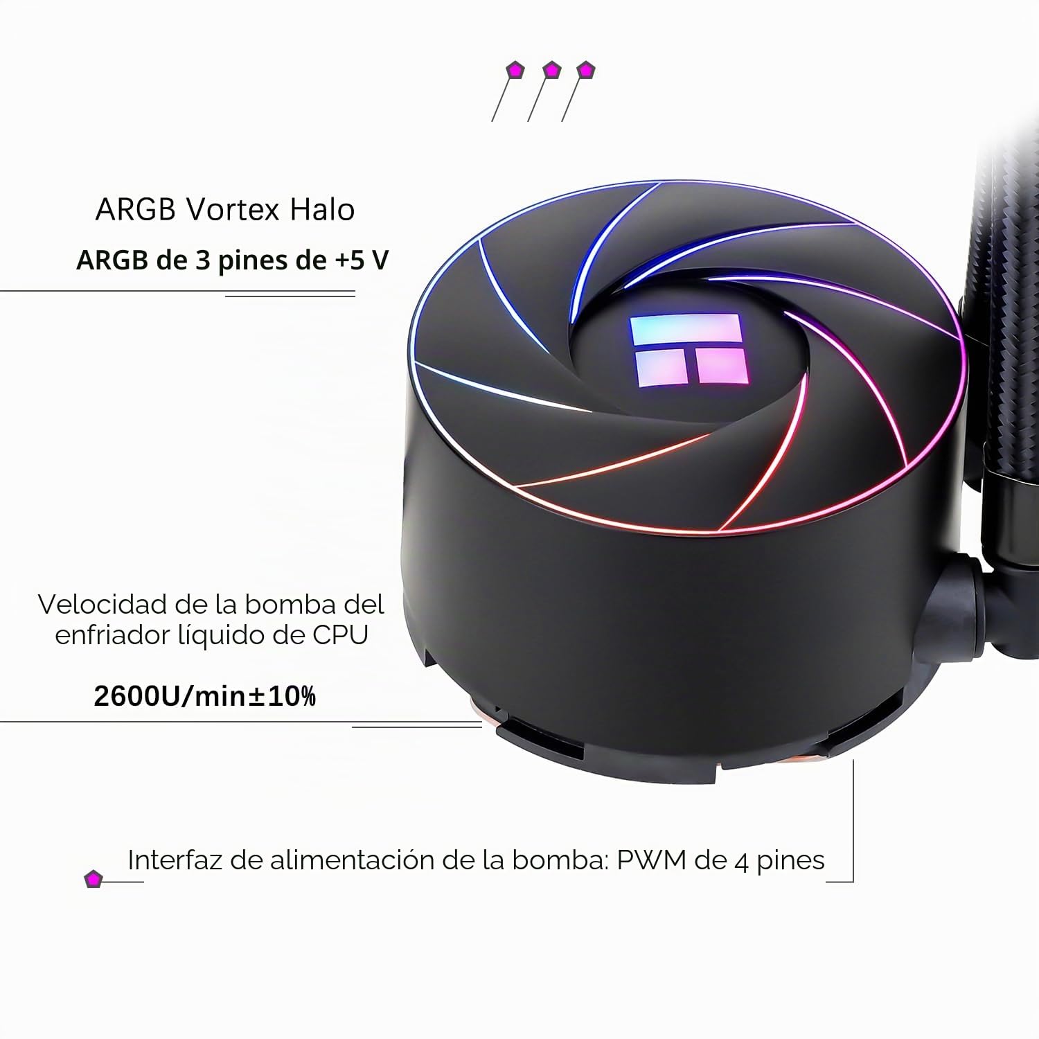 TR-Thermalright AQUA ELITE 360, Enfriador líquido para CPU, Refrigeración AIO de 360 mm, 3 ventiladores PWM de bajo ruido con ARGB, Para AM4/AM5, Intel LGA1851/1700/115x/1200, Negro