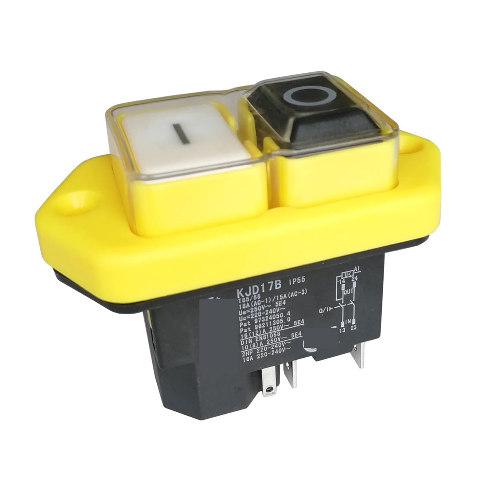 Emergency Stop Switch KJD17B/220V 16(12) A 4pin 5Pin IP55 Waterproof Pushbutton Switches Electromagnetic Push Button Switch(4pin) Controls Switches