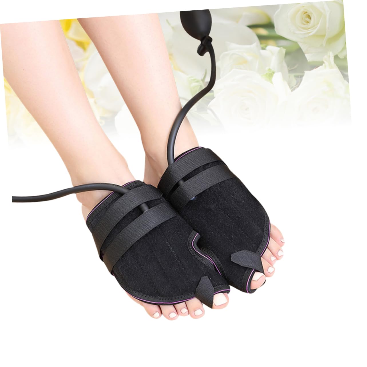 IWOWHERO 1 Pair Pressure Big Splints Bunion Comfortable Separator Straightener Black Arch Support Design for Forefoot Relief