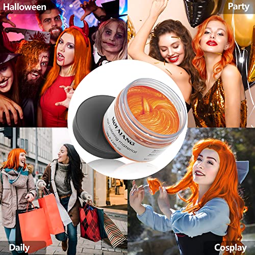 Image of Orange Temporary Hair Dye Wax Natural Instant Hair Color Wax Pomades 4.23 oz,Hair Styling Clay for Party, Cosplay, Halloween,Christmas