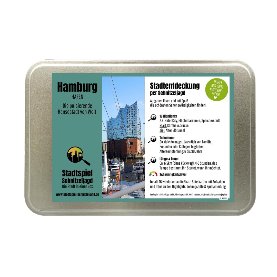 Stadtspiel Schnitzeljagd Hamburg Hafen - Entdeckertour | Stadtrallye durch den Hamburger Hafen – ideales Erlebnisgeschenk für Touristen & Einheimische, perfekt für Teamevents