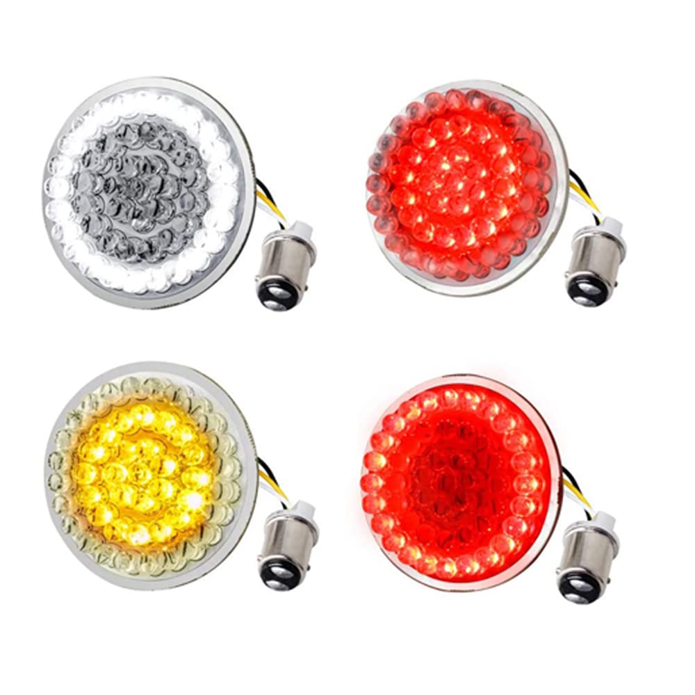 Riloer Moto LED clignotant frein feu arrière 1156/1157 adapté pour Harley Softail Dyna Sportster Touring Tri Glide