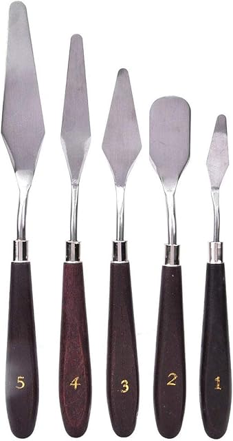 5 Pcs Painting Knives, Stainless Steel Multi-Purpose Palette Scraper Set for for Oil, Canvas, Acrylic Painting