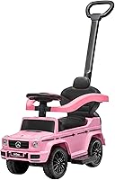 Mercedes G-Wagon 3-in-1 Ride On Push Car for Toddlers 1-3 Years, Detachable Handle, Safety Rails, Working Horn - Baby Pink by BestRideOnCars