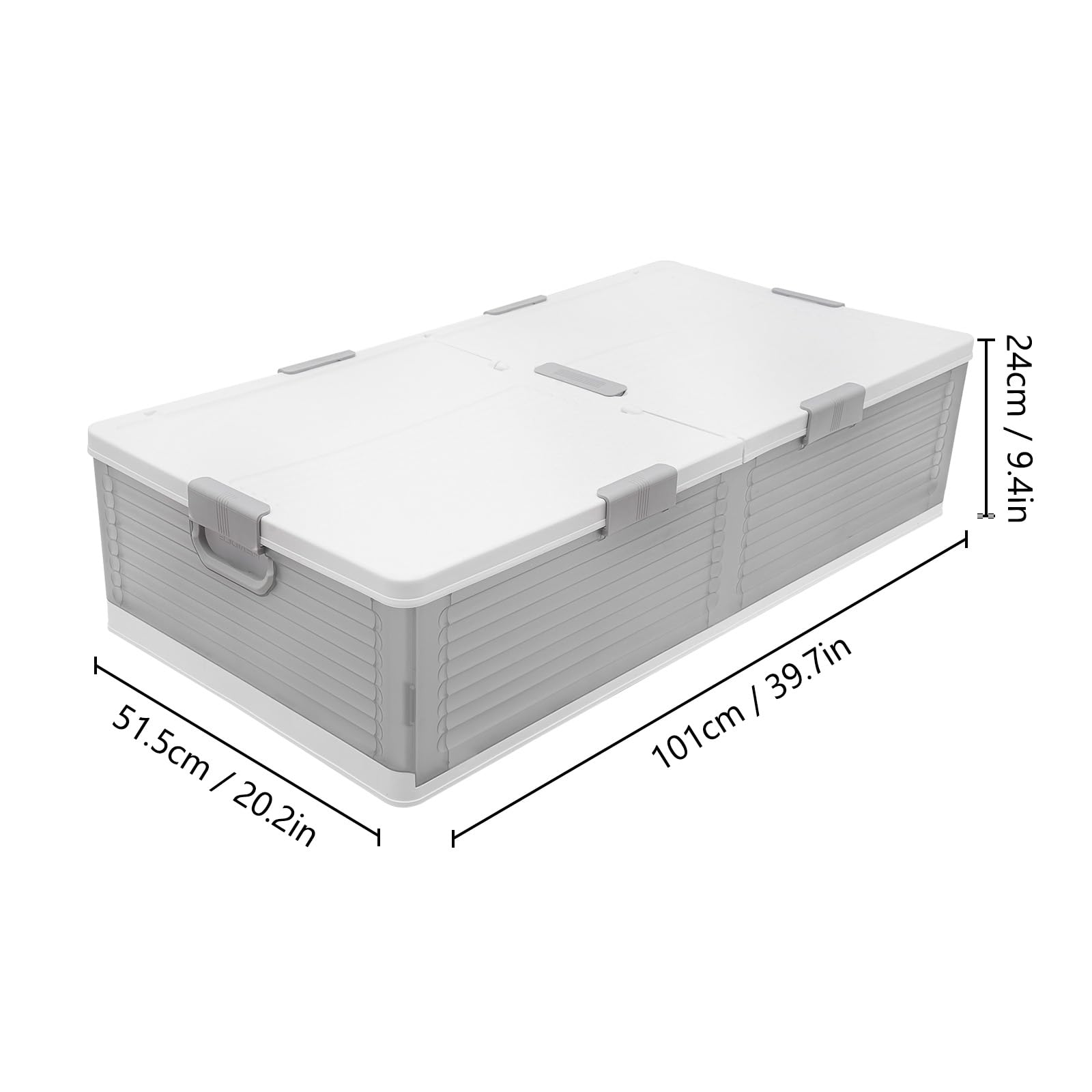 Aufbewahrungsbox mit Deckel Aufbewahrung Organizer Box Ordnungsbox mit Deckel Unterbett Aufbewahrungsbox Faltbare Unterbettkommode Aufbewahrungstasche (Weiß+Semitransparent)