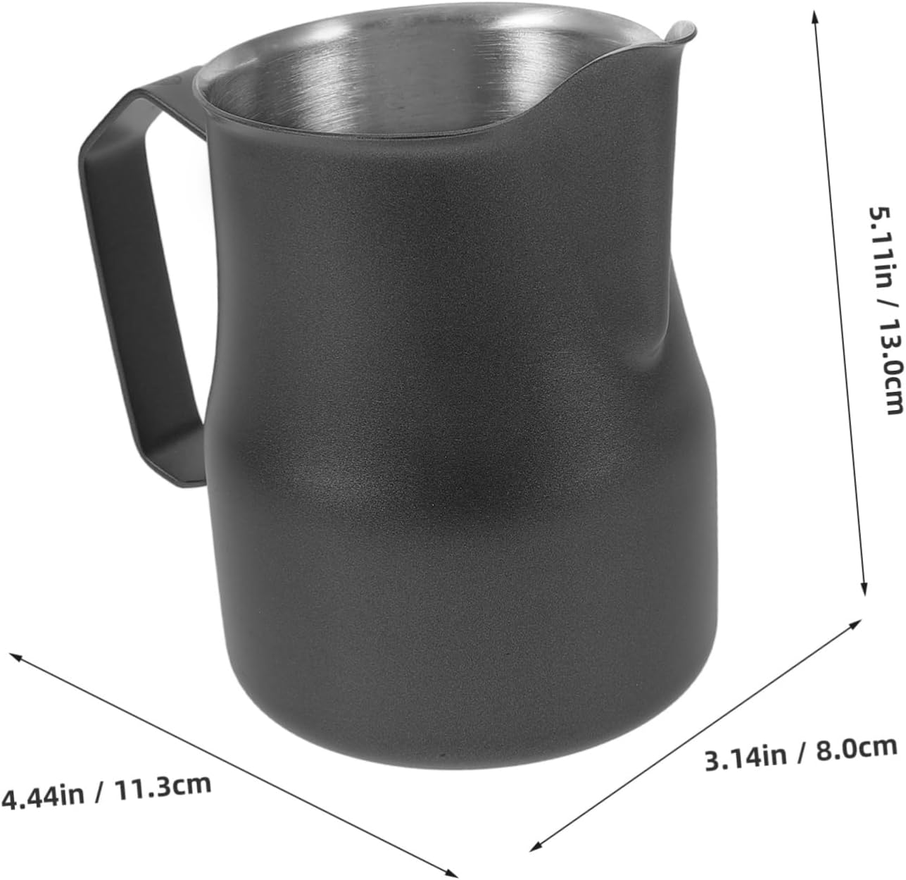 5pcs Metal Espresso Frothing Pitcher Stainless Steel Frother Cup Spout for Precise Latte Art Textured Design for Decorating Kitchen