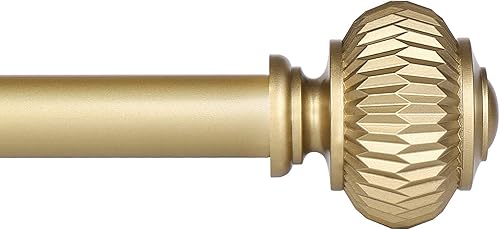 knobelite Paquete de 1 cortina individual para cortinero con remates redondos, 22 pulgadas que se extiende hasta 42 pulgadas, 1 pulgada de diámetro,