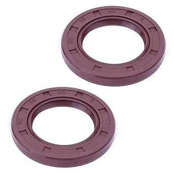 Othmro 2Pcs Oil Seals, 1.57inch OD, 0.98inch ID, 0.2inch Thick Oil Seal Rings Gasket, Fluorine Rubber Double Lip Seals, Round Oil Seal for Automotive Axle Shaft Camshaft Engine Brown
