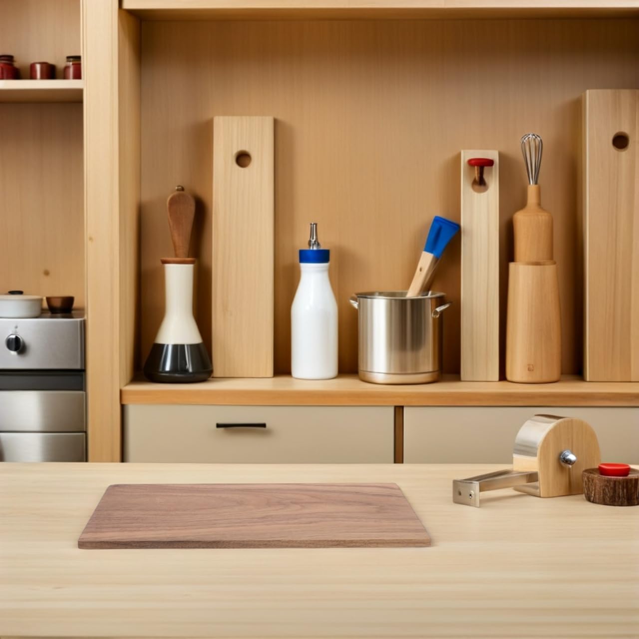 SHINEOFI Blocco di legno di noce spesso per artigianato, tavola di legno duro non finita con venature naturali per principianti progetti fai da te e intaglio artistico del legno