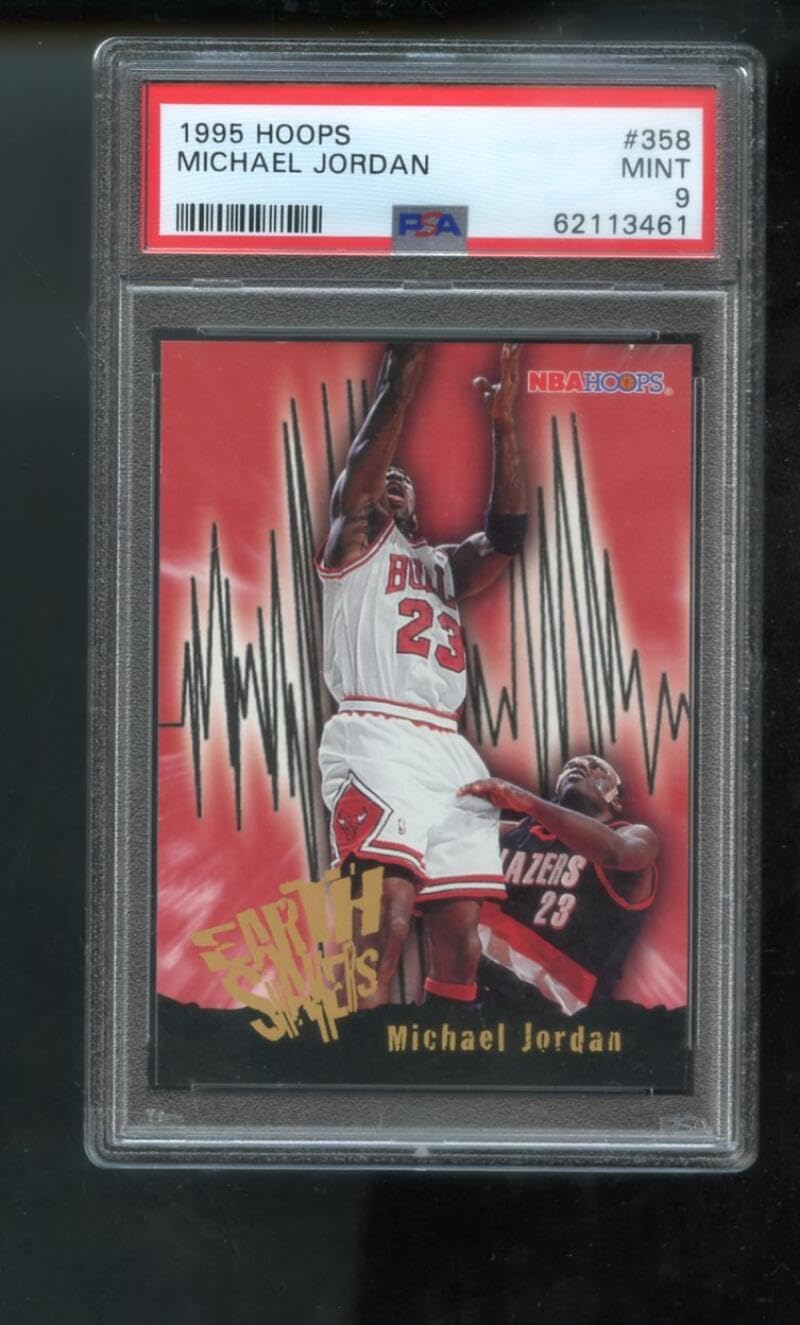 1995-96 Hoops #358 Michael Jordan PSA 9 Graded Basketball Card NBA 95-96 1995-1996 Earth Shakers Chicago Bulls