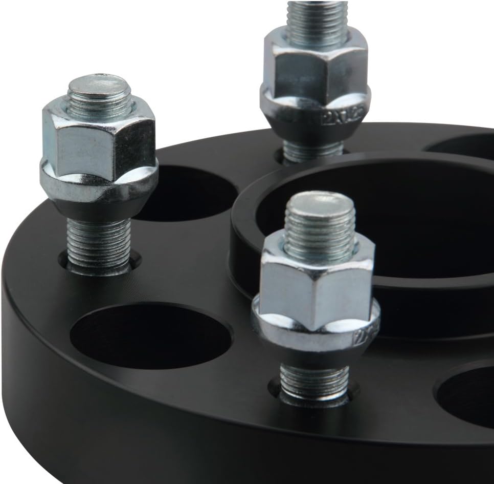 4PC Black 5x100 to 5x4.5 Hubcentric Wheel Adapters 1 Inch with 12x1.25 Studs Compatible with Subaru 5 Lug 5x100 to 5x114.3 for 2013-2022 BRZ | 1995-2022 Impreza | 1998-2022 Forester
