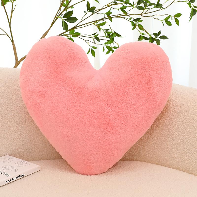 Zinsale Soft Heart Shaped Pillows Heart Plush Cushion Heart Decorative Pillow Filled Throw Pillow Sleeping Pillow Cushion Home Decoration (Pink, 30CM)