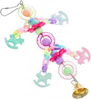 Parliky Brinquedo Giratório Para Pássaros Pequenos Brinquedos Para Pássaros Acessórios Para Pássaros Balanço Para Playset Calopsitas Sino Para Pendurar Gaiola Para Pássaros Brinquedo