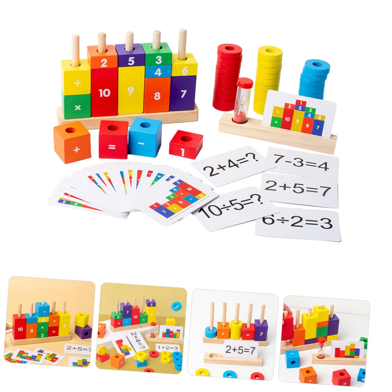 Holzspielzeug Zahlen Rechenspielzeug Lernspielzeug Bunte Bausteine Montessori Arithmetik Lernhilfe Frühe Jungen Mädchen