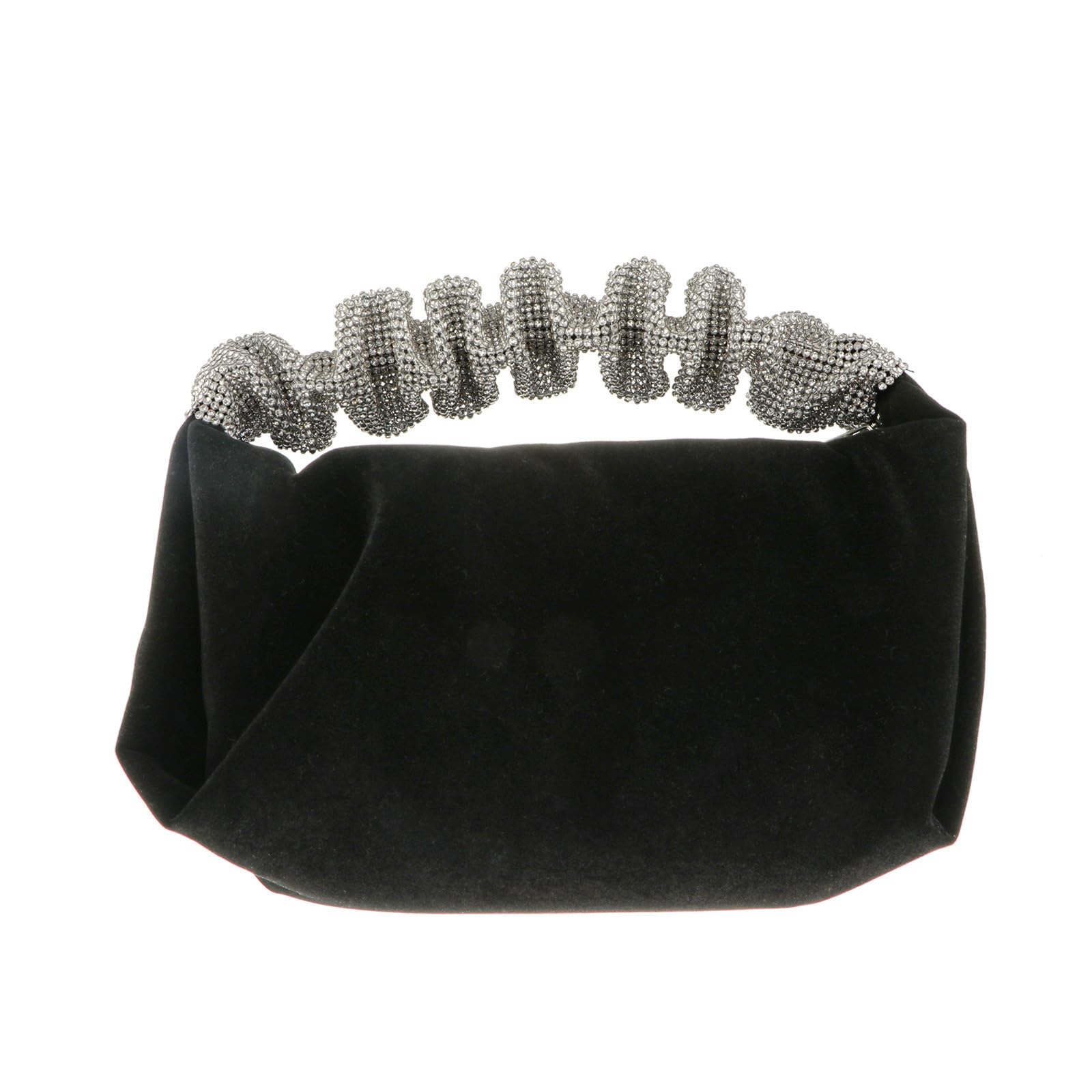 Alipis Bolso de Fiesta Mujer de Terciopelo Gemas de Imitación Negro
