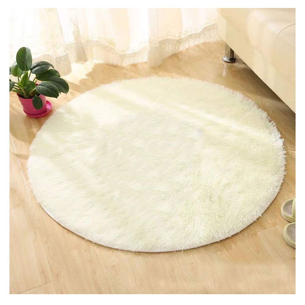 Flauschiger Kunstfell-Stuhlbezug – weicher zotteliger runder Teppich für Wohnzimmer und Schlafzimmer – 80 cm x 80 cm – gemütliche Kissen für Stühle und Bänke – luxuriöser Komfort