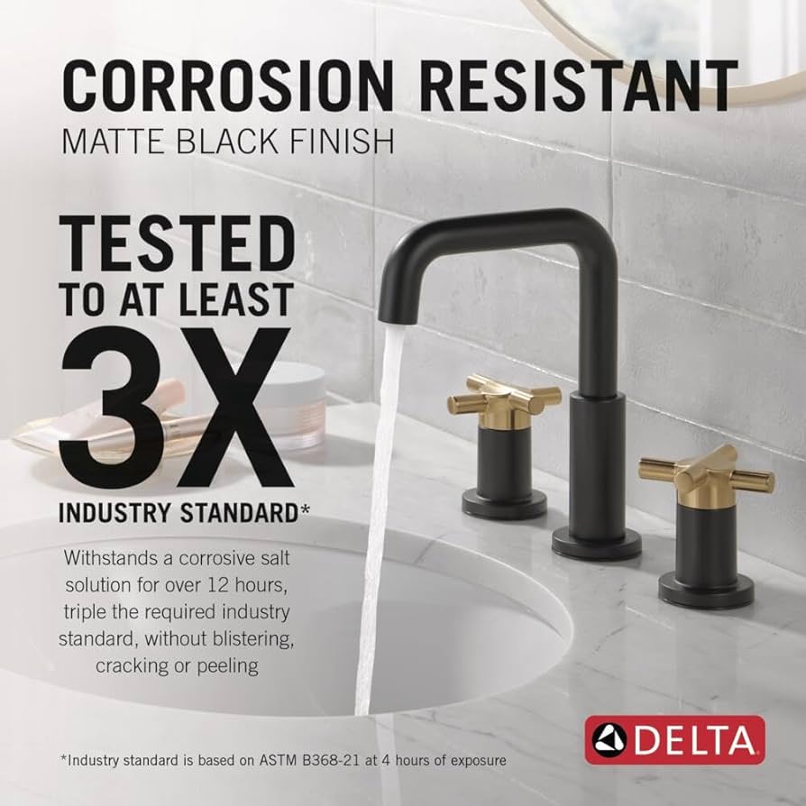 Delta Nicoli Matte Black/ Brushed Gold Bathroom Faucet 3