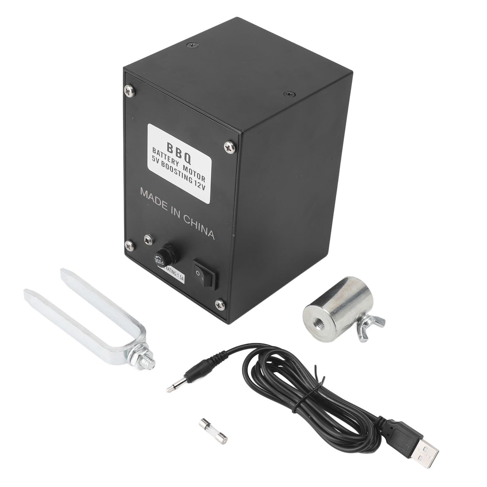 Natudeco Grill Electric eplacement Rotisserie Motor Barbecue Motor Stainless Steel BBQ Rotisserie Motor 70KG with 1.5m Boosting for Meat Chicken