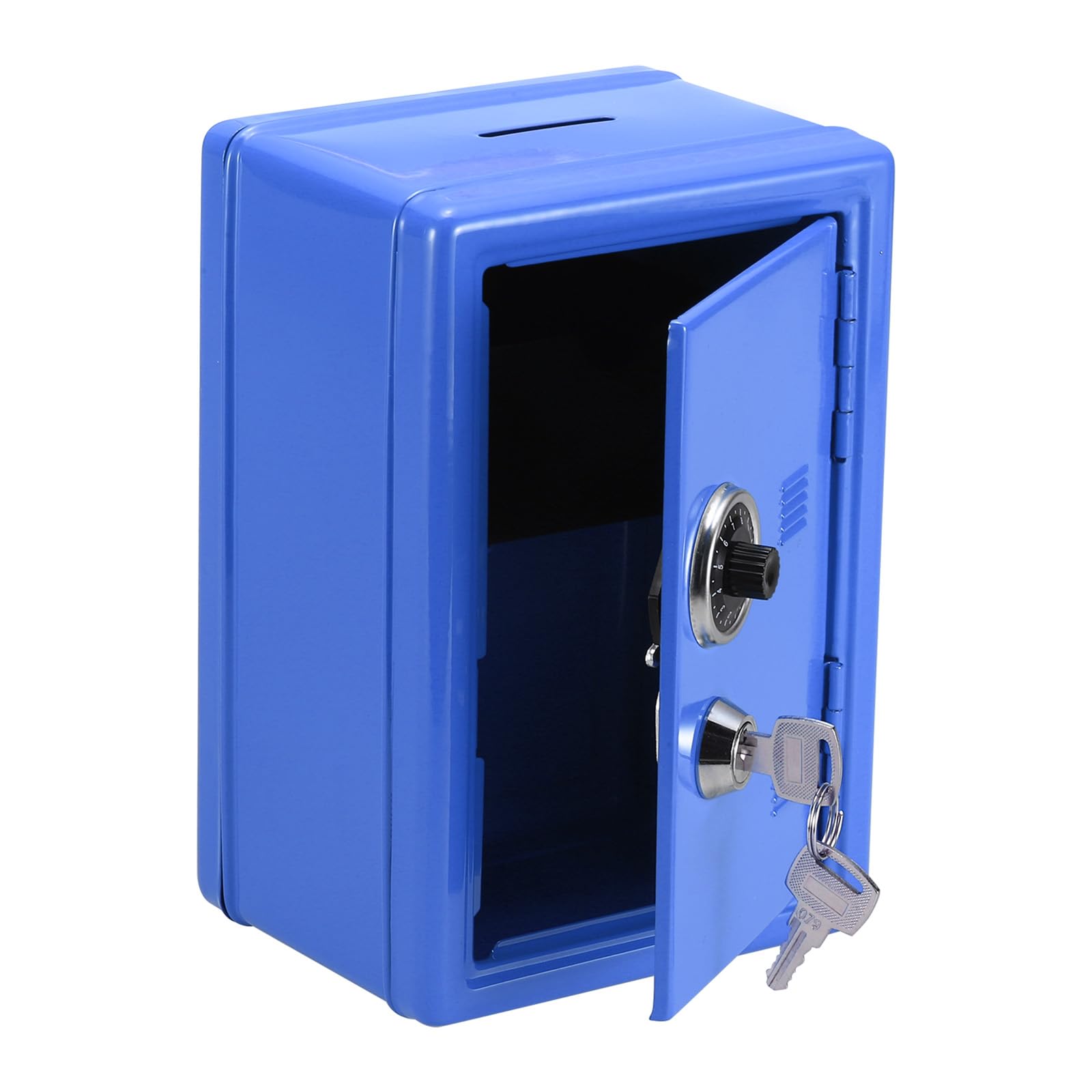PATIKIL Tirelire cochon avec serrure, 7,1 x 4,7 x 3,9 cm (bleu foncé)