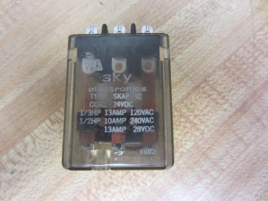 SKAP-3C-24VDC 13A, 3PDT, Coil Voltage 24VDC, Contact 3C, Plug in, Power Relay, SQ Base