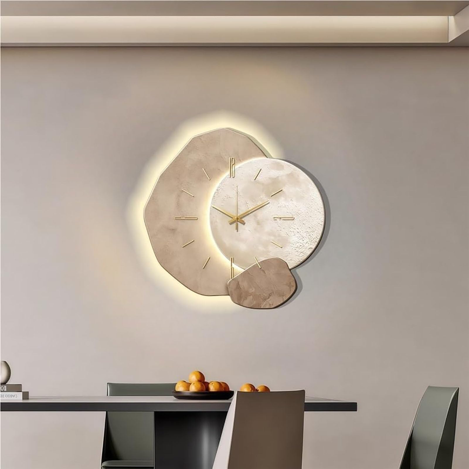 Orologio creativo da appendere con luce a LED, orologio da parete luminoso, orologio decorativo semplice per casa, ristorante, hotel, 60 x 60 cm