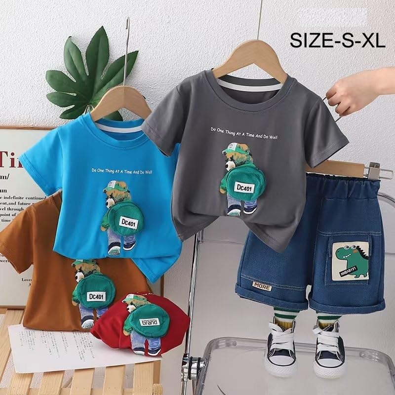 Image of Bold N Elegant - Be Bold Inside & Elegant Outside Unisex-Child Cotton T-Shirt And Shorts Clothing Set