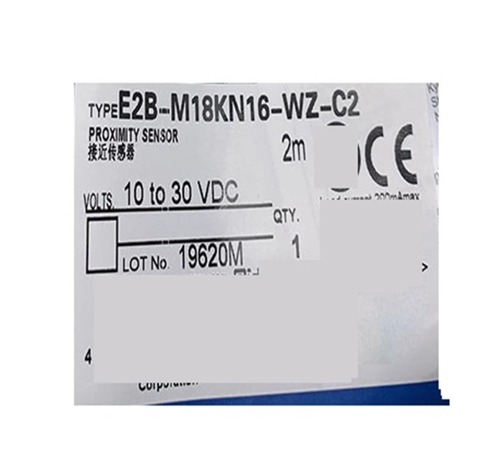 Capteur E2B-M18KN16-WZ-C1 avec portée 16mm et boîtier M18 compact