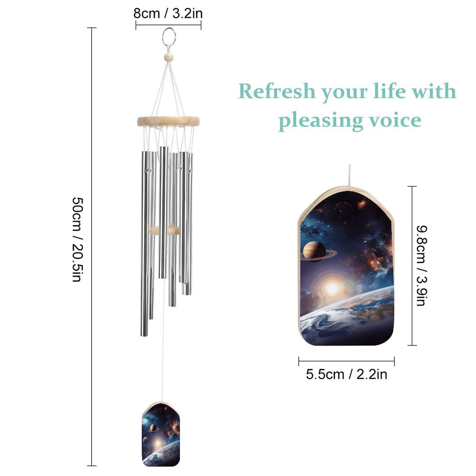 Outdoor Wind Chimes, Universe Galaxy Outer Space Printed Wind Chimes,Simple Wind Chimes,Curtain Wind Chimes for Home Decoration