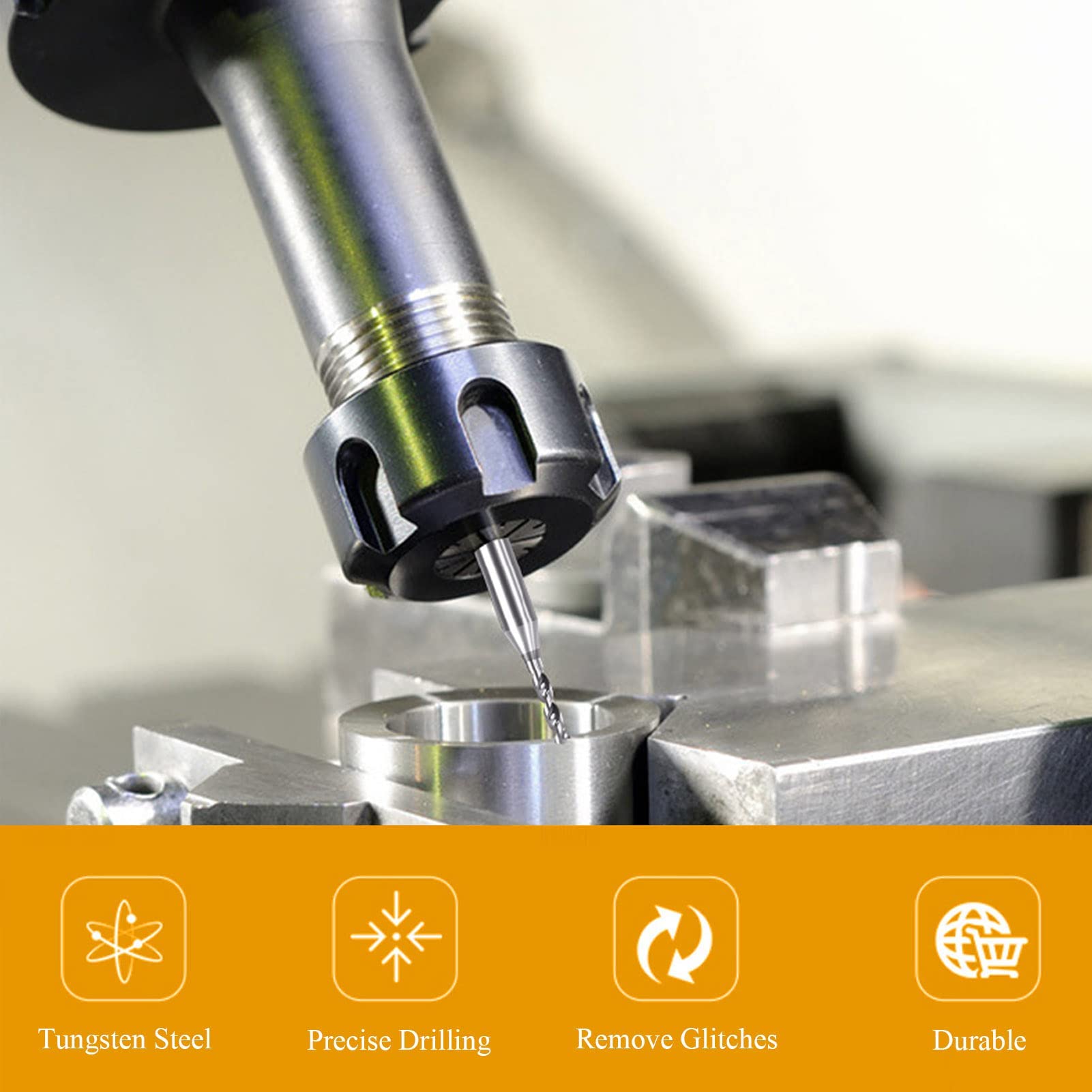 TA-VIGOR 10Pcs Micro Drill Bit 0.3mm, Purple PCB Drill Bits With 1/8 Inch Shank Tungsten Carbide Drilling Rotary Tool For Print Circuit Board Stone CNC Engraving