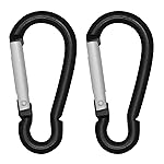 LESHIRY Large Carabiners Keychain 3 Aluminum D Shape Premium Durable D-Ring Carabiner Clip Hook Camping Accessories Snap Link Key Chain Durable Improved Design(HL-Black 2PCS)