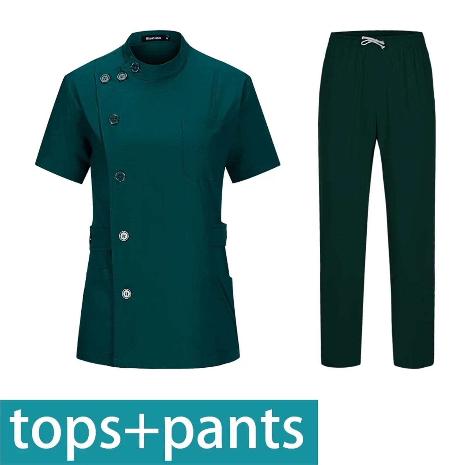 Uniforme Sanitario Unisex Uniformes médicos Profesionales for Hombres y Mujeres, Conjuntos de Uniformes, Enfermeras, Accesorios for Salones Belleza(Light Blue,M)