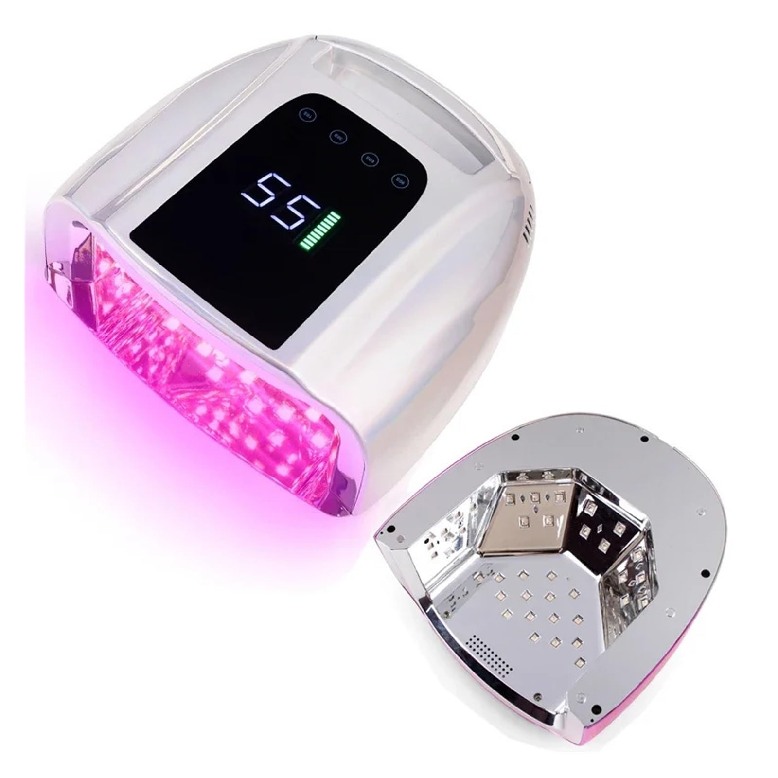 Sèche-ongles sans fil 96W à miroir réfléchissant et repose-main pour gel UV LED