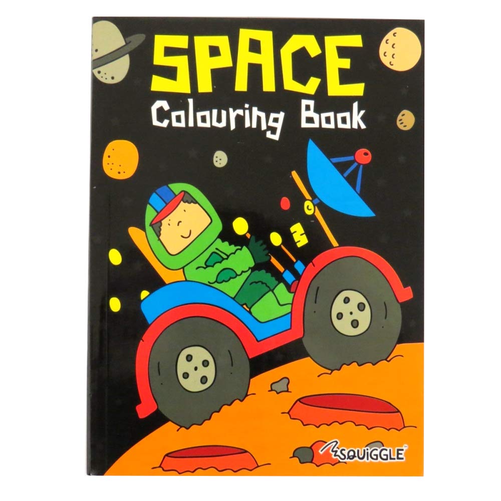 Martello Squiggle A4 Childrens Kids Colouring Book 'SPACE' - 70 Designs to Colour