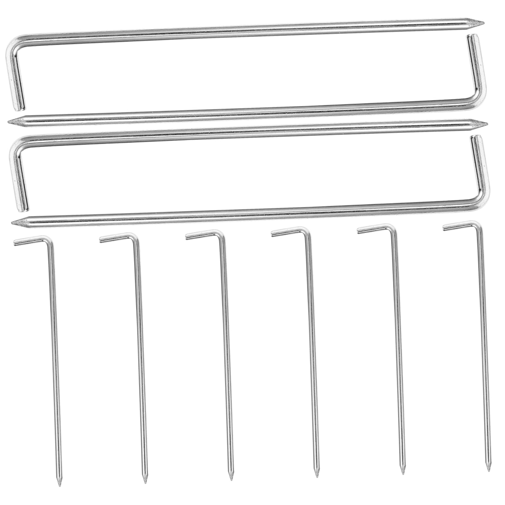 Clavos metálicos para tienda de campaña resistentes clavijas duraderas para fijar toldos 10u