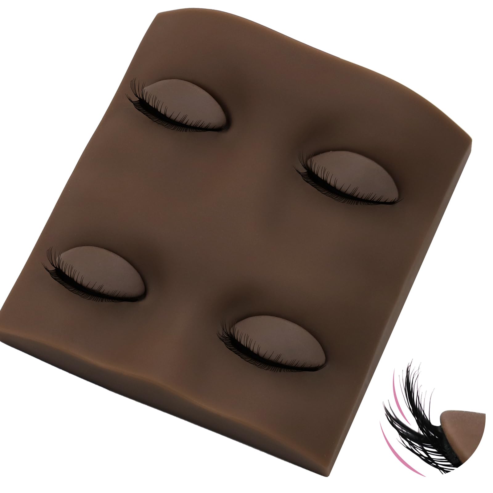 Pretty memory 2 Layer Lash Mannequin Head, with 2 Pairs Removable Lash Practice Eyelids, Realistic Eyelash Mannequin Head, Makeup Soft-Touch Rubber