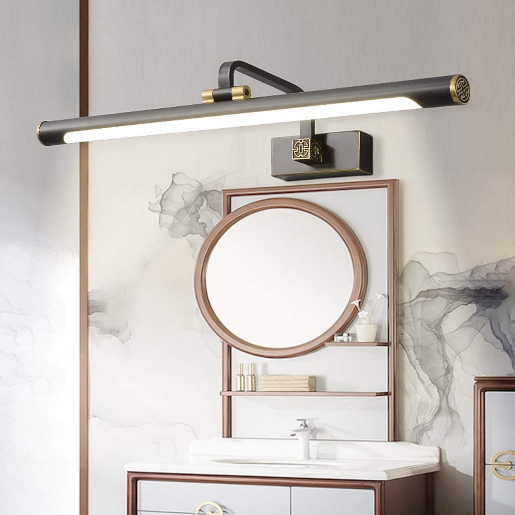H65 Lampada a LED in Rame per Specchio da Bagno, Impermeabile IP44, Applique Nere, luci per Trucco, Lampada da Bagno a LED, Regolabile a 180°, 3000K, L57cm 400 Interessante