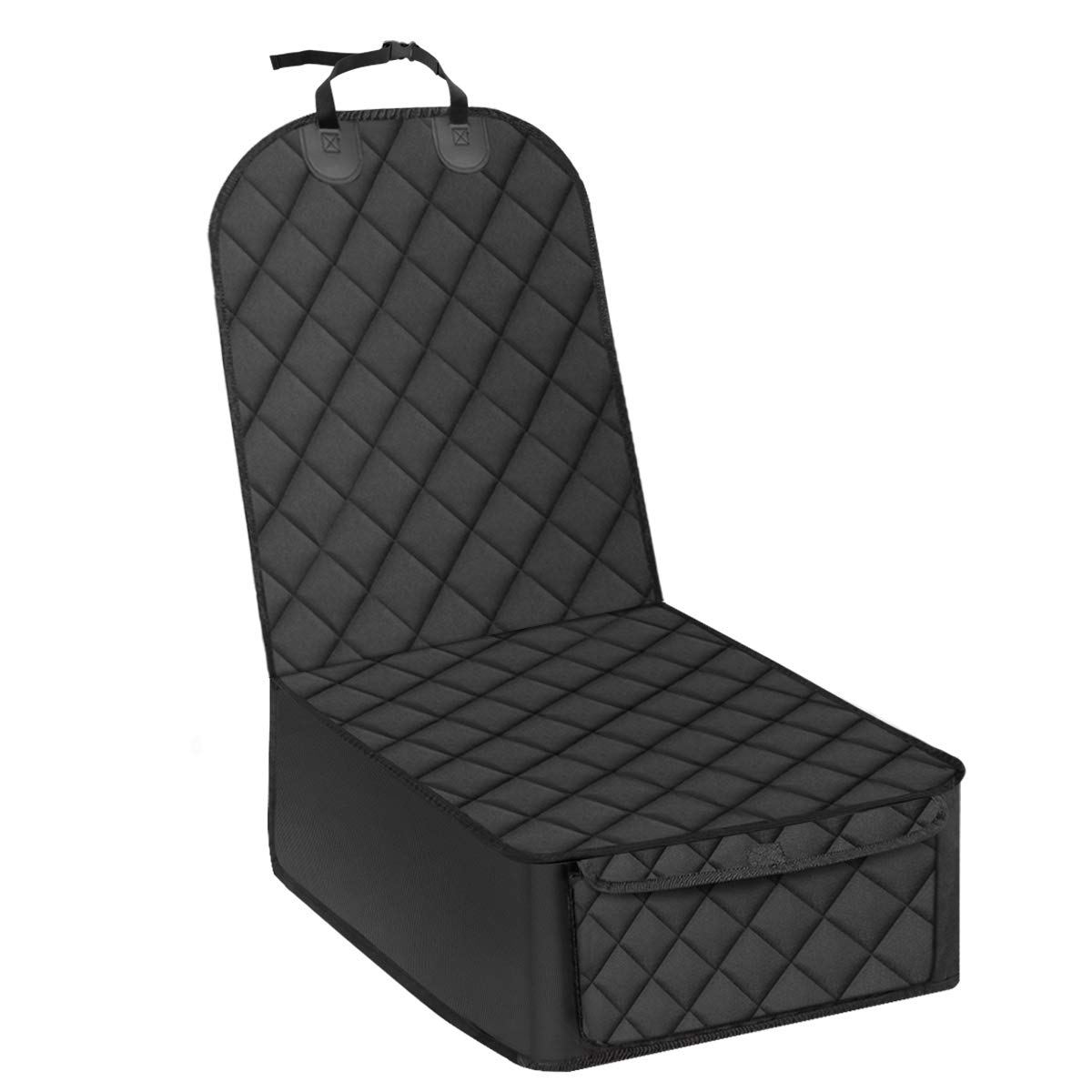 HORLAT Qlf yuu Front Car Seat Covers Nonslip Scratch Proof Dog Car Seat Cover, 100% Waterproof Car Seat Protector with Anchor, Washable Pet Dog Seat Covers for Cars Trucks SUV (Black, 1 Piece)