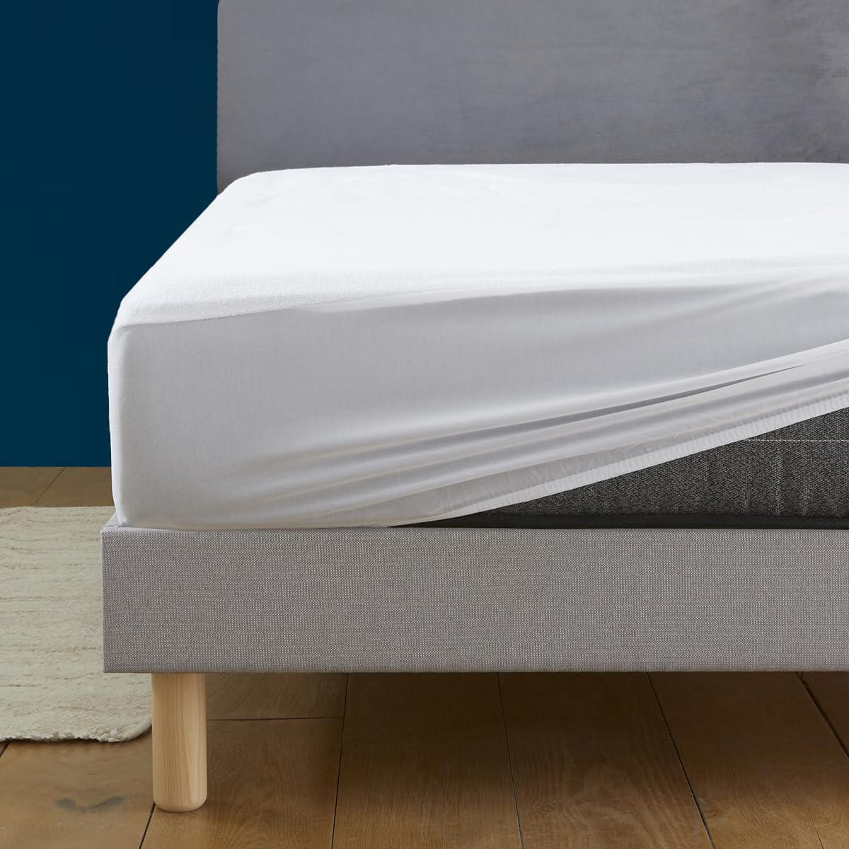 DODO - Alèse & Protège-Matelas Imperméable Anti-Punaises de Lit, Acariens & Moustiques 160x200 cm - Eponge Polycoton & Membrane Respirante - Drap Housse Bonnet 30 à 40 cm - Lavable 40°C