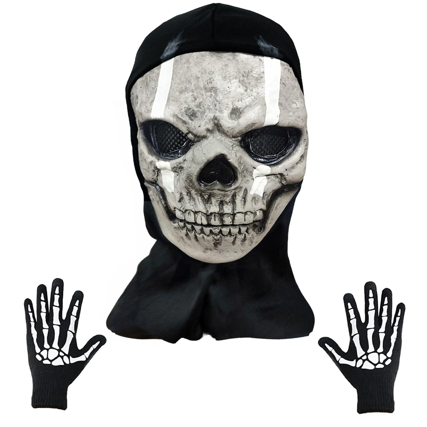 HarnyLoom Jason Killer Clown Nun Mask Terrifier Halloween Adults Men, Skull Ghost Mask Horror Killers Latex with Hair