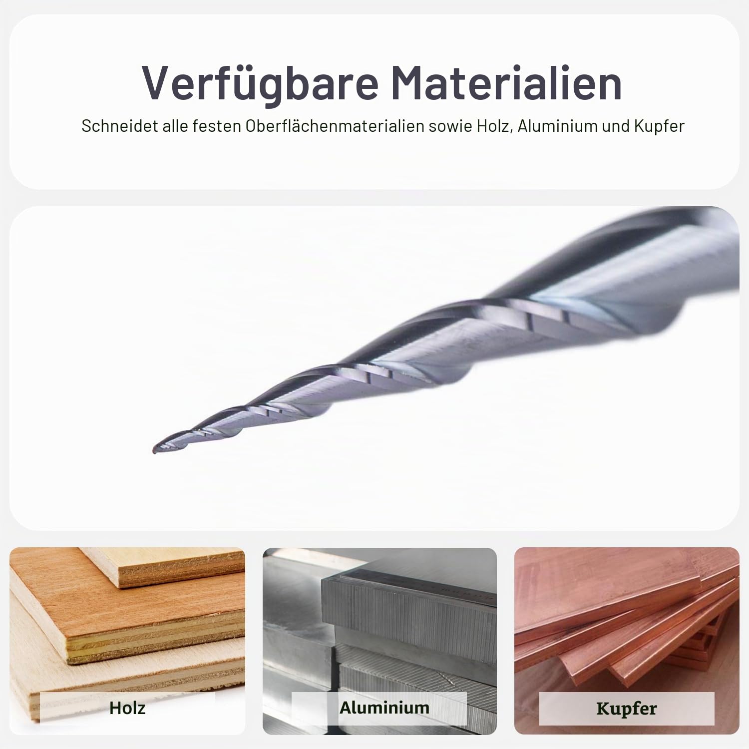 SpeTool Kugelkopffräser 6mm Schaft VHM Konische Fräser CNC 2 Flöten 0,25 mm Radius Schaftfräser mit TiAlN Beschichtung Gravierfräser für Oberfräse 2D und 3D Gravur