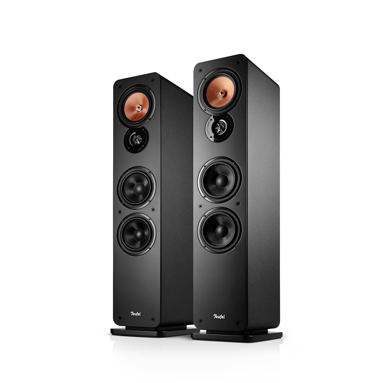 Teufel Ultima 40 Mk4 Enceintes stéréo - Paire d'enceintes colonnes Hi-​FI Haut de Gamme, Tweeter Phase Plug, Double Port Bass-​Reflex, Haut-​Parleur médium en Kevlar tissé - Noir (Noir)